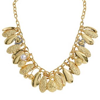 Emberly Gold Tone 2 Row Multi Fruit Simulated Pearl Necklace