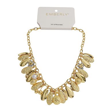 Emberly Gold Tone 2 Row Multi Fruit Simulated Pearl Necklace