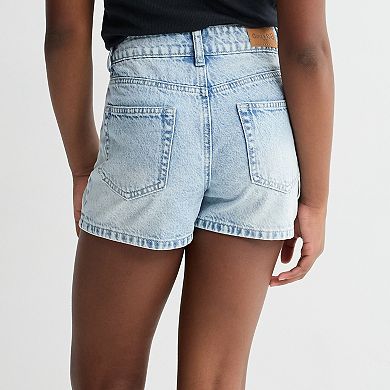 Girls 7-16 Gogo Star High-Rise Destructed Denim Shorts