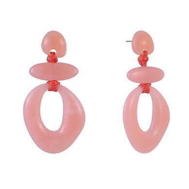 Emberly Pink Resin Beaded Drop Earrings