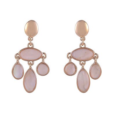Emberly Gold Tone Cabochon Chandelier Earrings