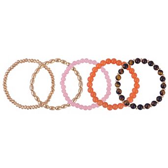 Emberly Beaded Stretch Bracelets Set of 5