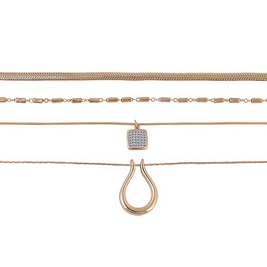 Emberly Gold Tone 4 Row Layered Necklace