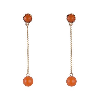 Emberly Gold Tone Bead Linear Earrings