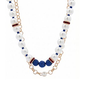 Emberly Gold Tone Multi Simulated Pearl Necklace Set