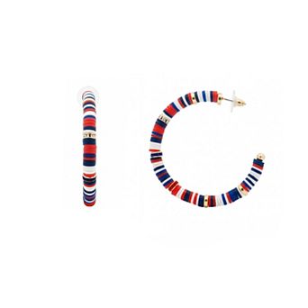 Emberly Gold Tone Multi Disc C Hoop Earrings