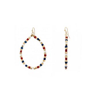 Emberly Gold Tone Multi Square Teardrop Drop Earring