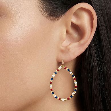 Emberly Gold Tone Multi Square Teardrop Drop Earring