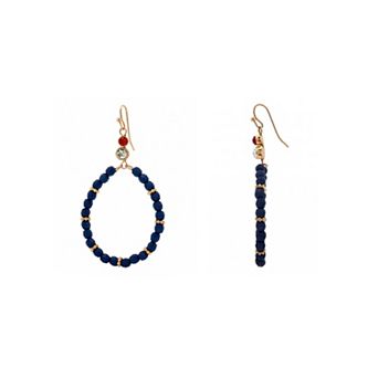 Emberly Gold-Tone Beaded Teardrop Drop Earrings