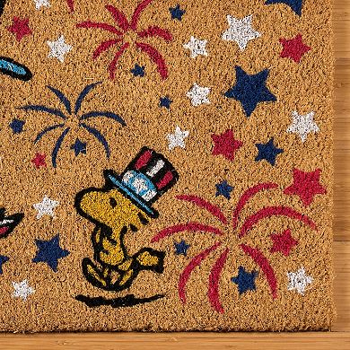 Peanuts Snoopy and Woodstock Patriotic Coir Door Mat 18" x 30"