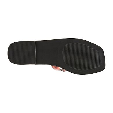 madden girl Haileyy-CW Women's Crochet H-Band Flat Sandals