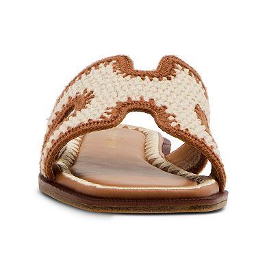madden girl Haileyy-CW Women's Crochet H-Band Flat Sandals
