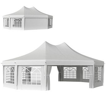 Outsunny 29ft x 21' Canopy Party Event Tent w/ 2 Pull-Back Doors & 8 Windows
