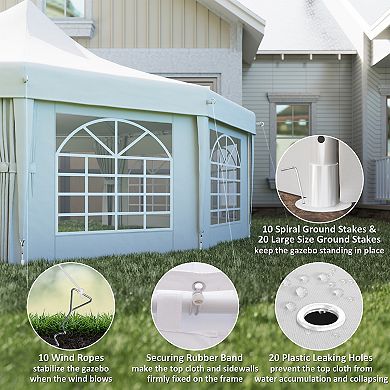 Outsunny 29ft x 21' Canopy Party Event Tent w/ 2 Pull-Back Doors & 8 Windows