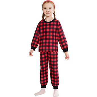 Children's Family Matching Pajama Sets Buffalo Long Sleeve Top and Pants with Pockets 2 pc Sleepwear