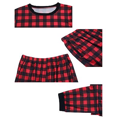 Children's Family Matching Pajama Sets Buffalo Long Sleeve Top and Pants with Pockets 2pc Sleepwear