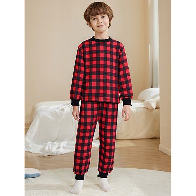 Children's Family Matching Pajama Sets Buffalo Long Sleeve Top and Pants with Pockets 2pc Sleepwear