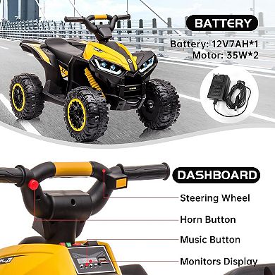12V Kids Electric Truck with Parent Remote Control, Shock Absorbers for Smooth Ride, Music Player