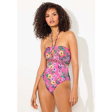 Swimsuits for All Women's Braided Bandeau One Piece Swimsuit