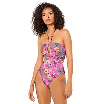 Swimsuits for All Women's Braided Bandeau One Piece Swimsuit