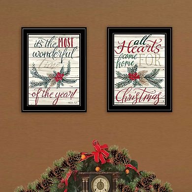 LOVMOR All Hearts Come Home for Christmas 2 Piece Vignette Cindy Jacobs Black Frame