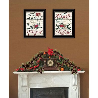 LOVMOR All Hearts Come Home for Christmas 2 Piece Vignette Cindy Jacobs Black Frame