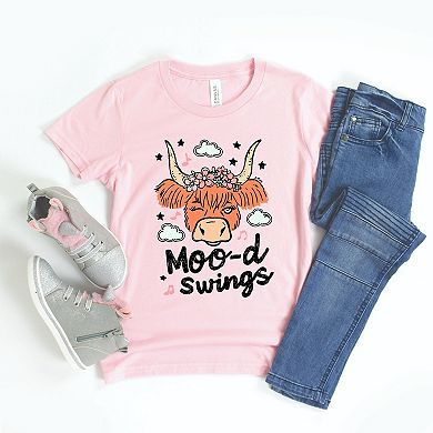 Mood Swings Cow - Youth Short Sleeve Graphic T-Shirt