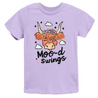 Mood Swings Cow - Youth Short Sleeve Graphic T-Shirt