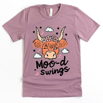 Mood Swings Cow - Youth Short Sleeve Graphic T-Shirt