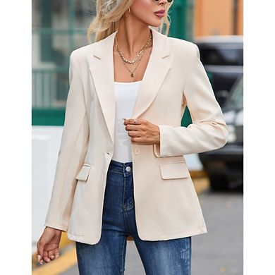 Womens Casual Blazers Open Front Long Sleeve Work Office Suit Jackets Blazer Belted Blazer