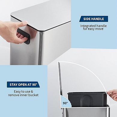 Fancihabor 4 Gallon Narrow Stainless Steel Waste Bin