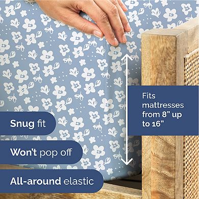 4 Piece Floral Sheet Set Printed Pattern