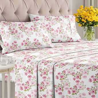 4 pc Floral Sheet Set Printed Pattern