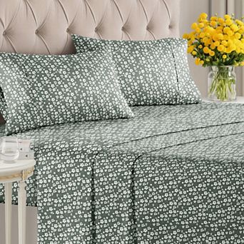4 pc Floral Sheet Set Printed Pattern