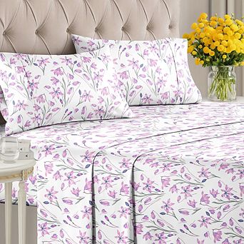 4 pc Floral Sheet Set Printed Pattern