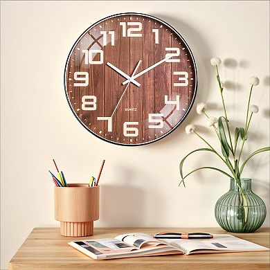 Wall Clock, Silent Non Ticking Battery Operated Modern Clocks for Office, Home 8"