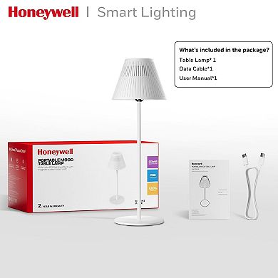 Honeywell M1 Sunturalux Cordless Table Lamp 5200mAh 4-Color Dimmable Portable Night Light