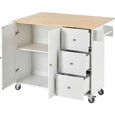 Whisen Modern Kitchen Island with Racks and Drawers