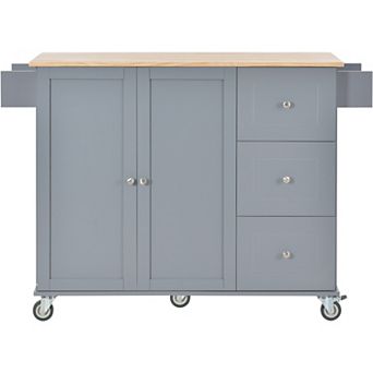 Whisen Modern Kitchen Island with Racks and Drawers