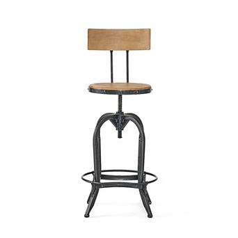 Farmhouse Adjustable Height Swivel Barstools for Home and Kitchen