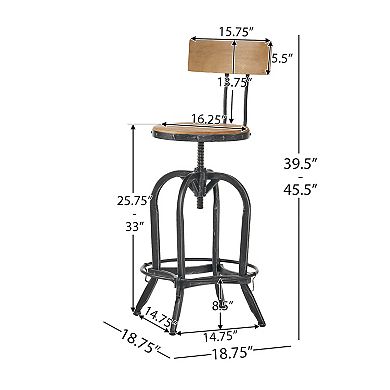 Farmhouse Adjustable Height Swivel Barstools for Home and Kitchen