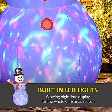 LOVMOR Outsunny 8ft Christmas Inflatable Snowman Branch Hands Rotating LED Decor