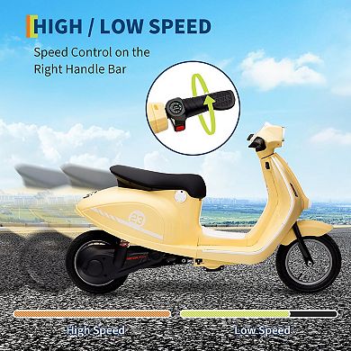 24V 350W Kids Motorcycle, Electric Ride-On, 14MPH Max, Waterproof, LED Lights, Rear Brake