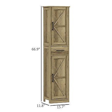 HOMCOM 67inch Tall Bathroom Storage Cabinet, Narrow Bathroom Cabinet