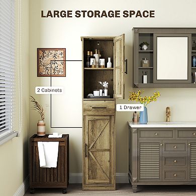 HOMCOM 67inch Tall Bathroom Storage Cabinet, Narrow Bathroom Cabinet
