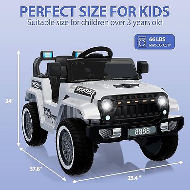 12V Kids Electric Truck with Parent Remote & 3 Speeds, Spring Suspension for Safe Rides, LED &Music
