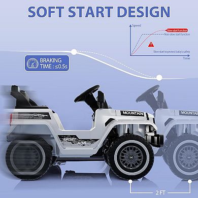 12V Kids Electric Truck with Parent Remote & 3 Speeds, Spring Suspension for Safe Rides, LED &Music