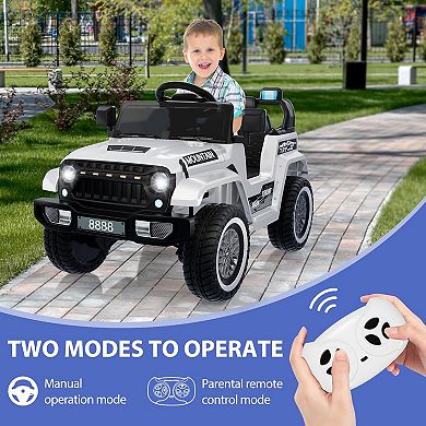 12V Kids Electric Truck with Parent Remote & 3 Speeds, Spring Suspension for Safe Rides, LED &Music