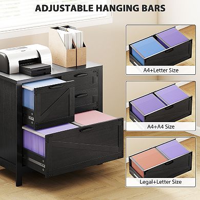 HOMCOM 4 Drawer File Cabinet Filing Cabinet for Letter/A4/Legal Files