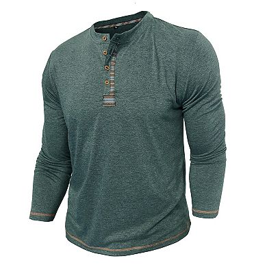 Men's Henley Long Sleeve Lightweight Casual Soft Tee